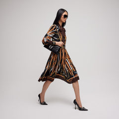 Printed Silk Chemisier Dress