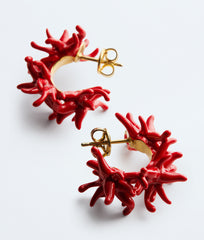 Sea Coral Hoop Earrings