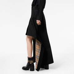 Gabardine Asymmetric Trench Skirt