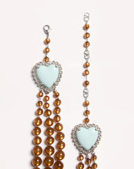 Coeur Hyperbole Necklace in Metal, Resin and Crystals