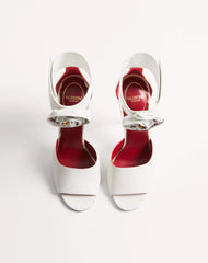 Drip Rose Kidskin Sandal With Crystals 105Mm