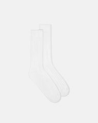 Embroidered Ribbed Cotton Socks