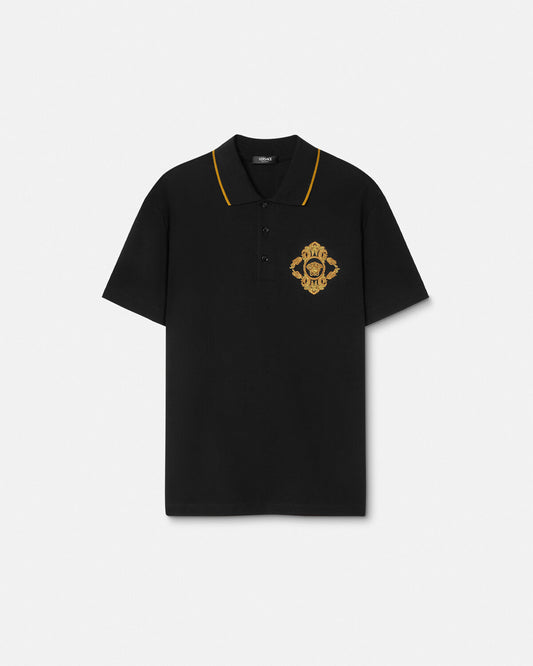 Embroidered Architectural Baroque Polo Shirt