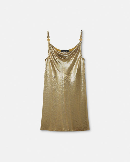 Metal Mesh Slip Mini Dress