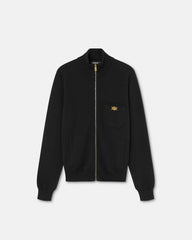 Cashmere-Cotton Knit Polo Cardigan