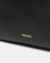 Versace La Medusa Leather Tote Black+Gold