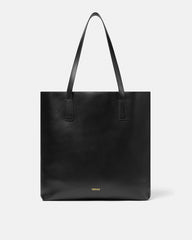 Versace La Medusa Leather Tote Black+Gold