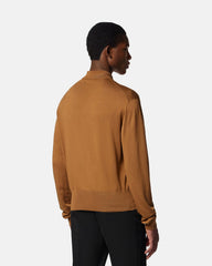 Silk-Cotton Knit Polo Cardigan
