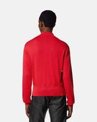 Silk-Cotton Knit Polo Cardigan