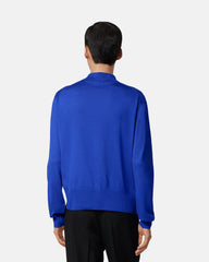 Silk-Cotton Knit Polo Cardigan