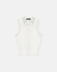 Embellished Cashmere-Blend Knit Vest