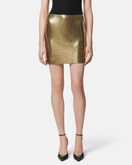 Metal Mesh Mini Skirt