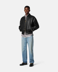 Python-Effect Leather Blouson
