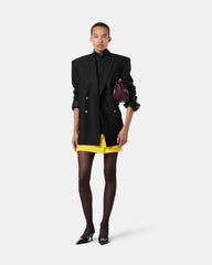 V Allover Jacquard Silk Lavallière Shirt