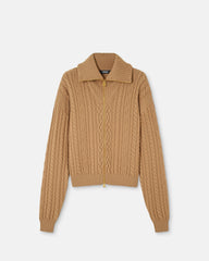 Embroidered Wool Knit Zip Jumper