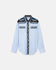 Printed Striped Cotton-Poplin Shirt