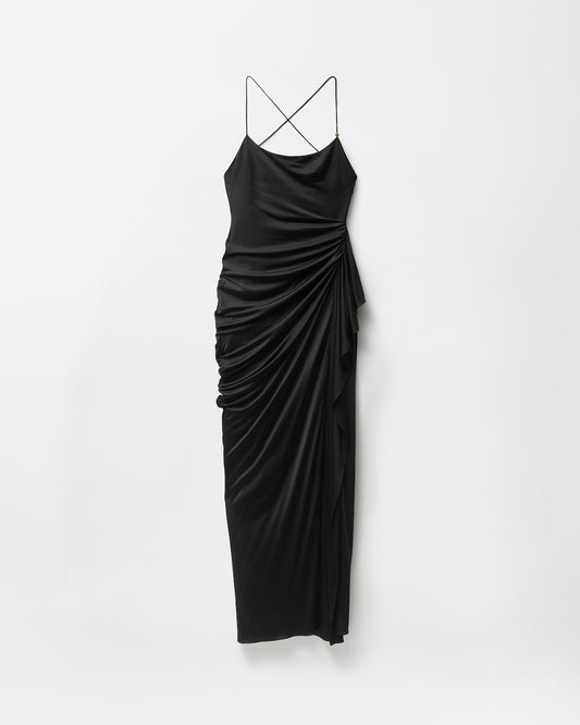 Draped Viscose-Jersey Gown