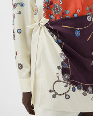 Printed Silk Twill Mini Skirt