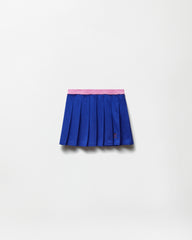 Embroidered-Logo Cotton Piqué Pleated Mini Skirt