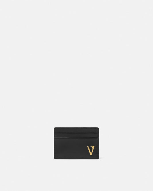 V Leather Card Holder
