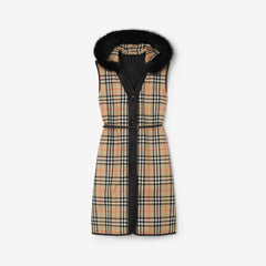 Reversible Check Hooded Gilet