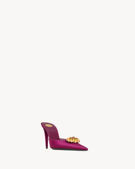 Cosmo Mules In Satin Crepe And Crystals