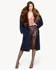 Coat In Wool And Shearling