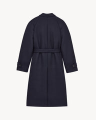 Belted Balmacaan In Brushed Wool Gabardine