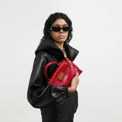 Women's Hourglass Avenue Top Handle Bag Small In Carmin Red