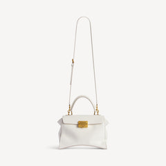 Women's Hourglass Avenue Top Handle Bag Small in White Snow