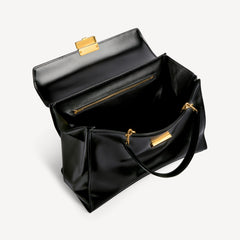 Women's Hourglass Avenue Top Handle Bag Medium in Black