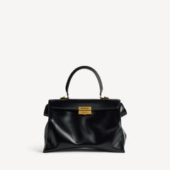 Women's Hourglass Avenue Top Handle Bag Medium in Black