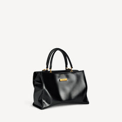 Women's Hourglass Avenue Top Handle Bag Medium in Black