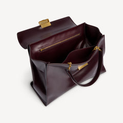 Women's Hourglass Avenue Top Handle Bag Medium in Raisin