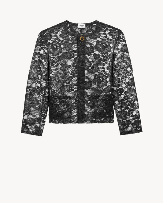 Short Jacket In Silicone-coated Lace