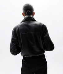 Shiny Leather Padded Blouson