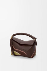 Small Puzzle Edge Landscape Bag In Nappa Calfskin