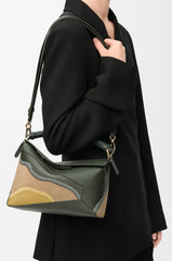 Small Puzzle Edge Landscape Bag In Nappa Calfskin