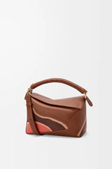 Small Puzzle Edge Landscape Bag In Nappa Calfskin