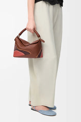 Small Puzzle Edge Landscape Bag In Nappa Calfskin