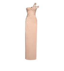 One Shoulder Twist Front Evening Dress