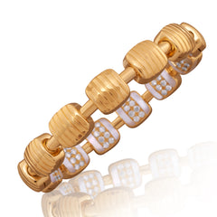 Xpandable™ Reversible diamond and mother-of-pearl bracelet