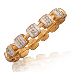 Xpandable™ Reversible diamond and mother-of-pearl bracelet