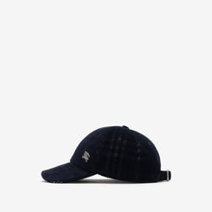 Check Corduroy Baseball Cap