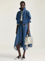 Small Voyou Bucket Bag In Shiny Leather