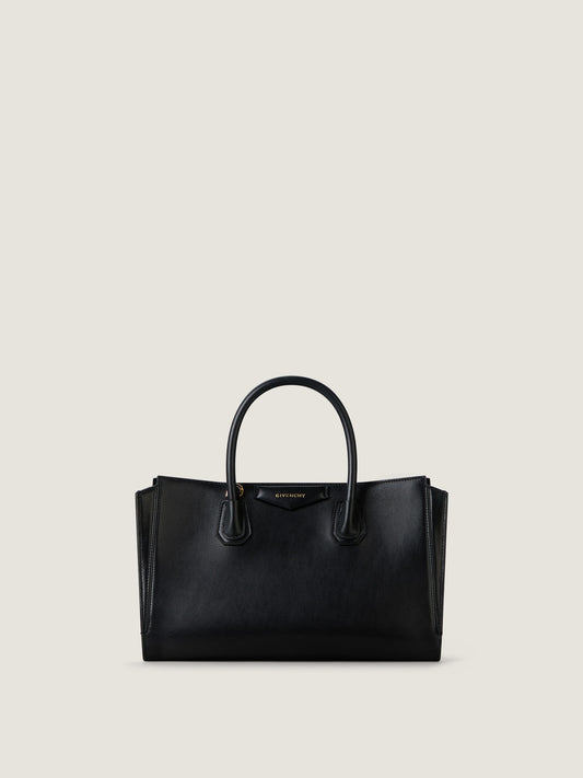 Small Antigona Catchall Bag In Shiny Grained Leather