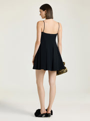 Sliced Mini Dress In Crepe Cady