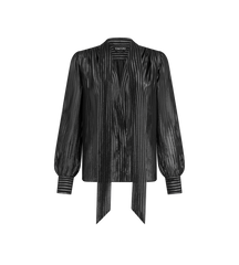 Long Sleeve V-neck Lavalliere Blouse