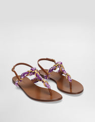 Majolica-Print Twill Flip-Flops