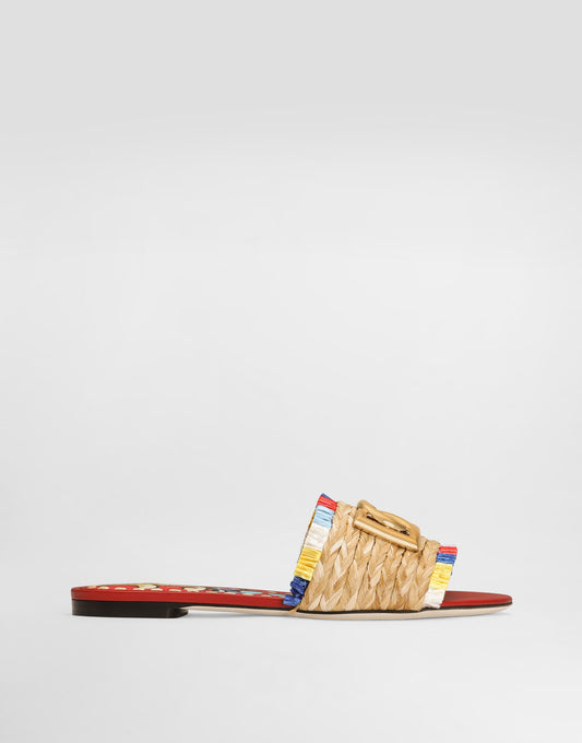 Raffia Flat Slides